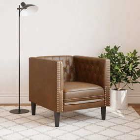 barna művelúr Chesterfield kanapéfotel