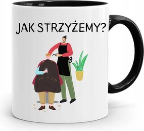 Fekete Fodrász Bögre Fodrász Hogyan Vágjuk Le? fényképes nyomattal