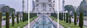 Kép - Taj Mahal napkeltekor (órával) (90x30 cm)