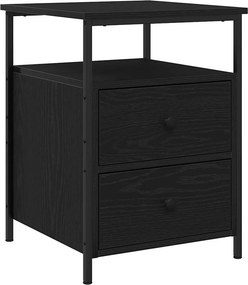 vidaXL Éjjeliszekrény fiókkal Fekete tölgy 34 x 35,5 x 50 cm Faanyag