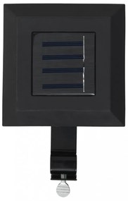 6 db négyszögletes fekete kültéri napelemes LED lámpa, 12 cm