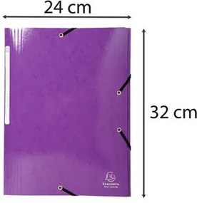 Gumis mappa, karton, A4, EXACOMPTA Iderama, lila (EX55826E)