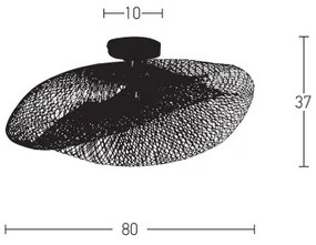 Zambelis 19109 - Csillár 1xE27/40W/230V bambusz/fekete