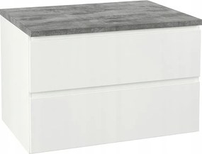 Fürdőszoba szekrény fehér 80x50 akasztós pulttal mosdó alá komód