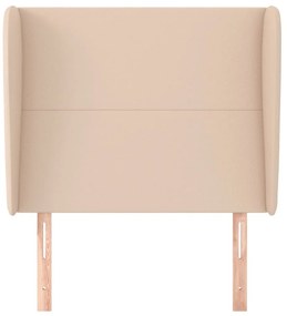 cappuccino műbőr fejtámla szárnyakkal 93x23x118/128 cm