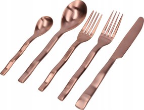 Evőeszközkészlet, 5 darabos, hullámos, rézszínű, matt