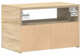 sonoma tölgy színű falra szerelhető éjjeliszekrény 45x26x28,5cm