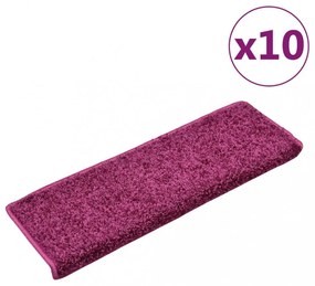 10 db lépcsőszőnyeg 65 x 21 x 4 cm lila téglalap alakú széllel