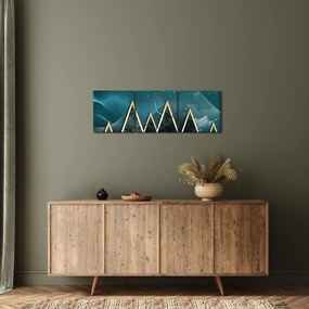 Kép - telihold az arany hegyek felett (órával) (90x30 cm)