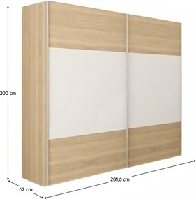 Hálószoba garnitúra (ágy 180x200 cm), tölgy sonoma/fehér, GABRIELA NEW