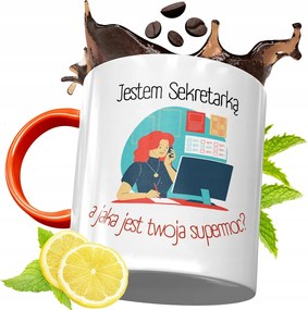 Narancssárga Bögre Titkárnőnek Ajándék fényképes nyomattal