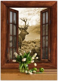 Poszterek 50x70 Szépia szarvas