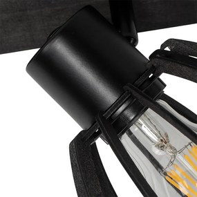 Ipari mennyezeti lámpa fekete 2 lámpás - Fotu