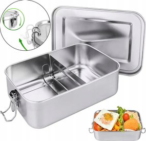 1400ml Rozsdamentes acél uzsonnás doboz rekesszel