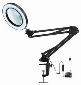HADEX LED dimmelhető nagyítós asztali lámpa LED/22W/5V fekete P351