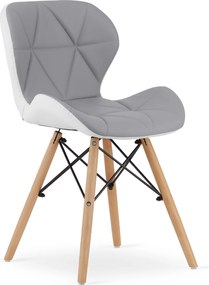 LAGO szürke-fehér szék öko bőrből