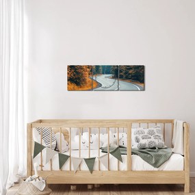 Kép - Kanyargós út (órával) (90x30 cm)