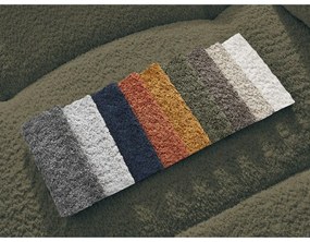 Khaki buklé kinyitható-tárolóhelyes sarokkanapé (bal oldali-heverő résszel) Roxelane – Bobochic Paris