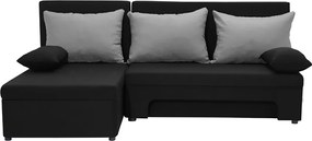ERIS Kinyitható sarokkanapé Fekete/világosszürke