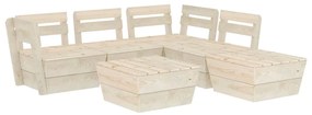 vidaXL 6 részes impregnált lucfenyő kerti raklap-bútorgarnitúra