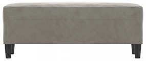 világosszürke bársony pad 100 x 35 x 41 cm