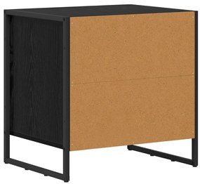 vidaXL Éjjeli asztal fiókkal Fekete tölgy 50 x 39.5 x 50 cm Faanyag