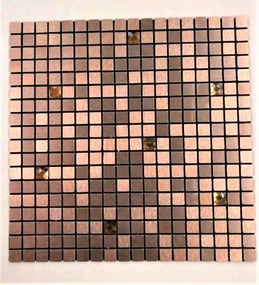 5 darab 3d Öntapadós Ragasztható Rose Arany Mini Mozaik Strassz Berakással- Fém Csempe - Mozaik Panel 30 X 30 C