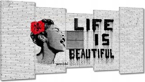 Festmények 150x80 Banksy Life is beautiful