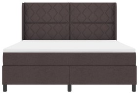 Box Spring Ágy Matraccal és LED-del, Sötét Barna 180x200 cm Szövet