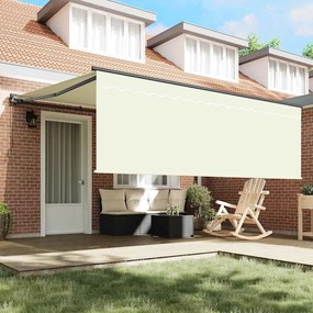 Behúzható napellenző Krém 400 × 300 cm Poliészter