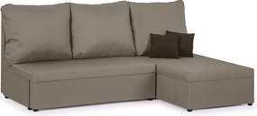 TOMI Háromszemélyes kinyitható sarokkanapé Világosbarna/sötétbarna