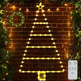 Karácsonyfa Függő Led 92cm Akkumulátoros Kültéri Távirányító Időzítő Meleg Fehér