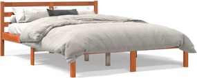 vidaXL viaszbarna tömör fenyőfa ágy matrac nélkül 135 x 190 cm