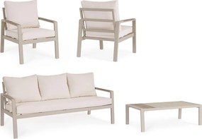Bézs alumínium ötszemélyes kerti lounge szett Elna – Bizzotto