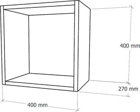 Boxie nyitott fali szekrény 40x40x27 cm petrol kék
