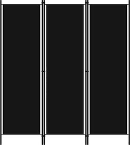 vidaXL fekete 3 paneles paraván 150 x 180 cm