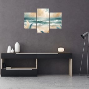 Kép – Festett strand lágy színekben (90x60 cm)