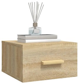 2 db sonoma tölgy falra szerelhető éjjeliszekrény 35x35x20 cm