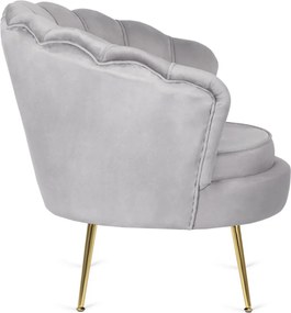 Fotel lábtartóval, szürke színben, velúr kárpittal GRAND