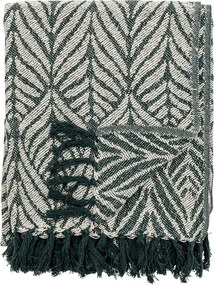 Zöld-bézs újrahasznosított pamut takaró 130x160 cm Ugento – Bloomingville