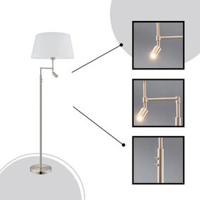 Eglo 94946 - Állólámpa SANTANDER 1xE27/60W + 1xLED/2,1W