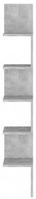 betonszürke szerelt fa fali sarokpolc 20 x 20 x 127,5 cm