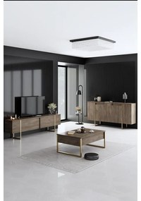 Konzolasztal Luxe - Walnut, Gold
