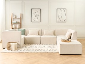 Bézs kordbársony ottomán 83 x 41 cm LEMVIG Beliani