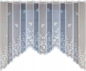 Függöny kész jacquard kivágott 2 ív szalaggal 160x300 cm fehér