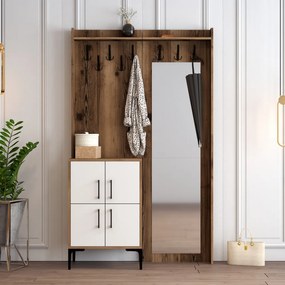 Berlin előszobafal, dió-fehér, 120 cm – TR845HCT4208