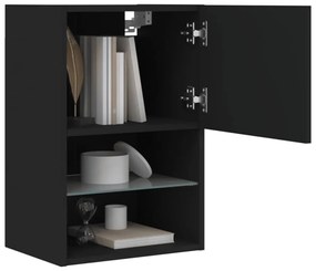 2 db fekete TV-szekrény LED-világítással 40,5 x 30 x 60 cm