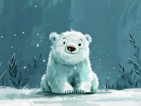 Canvas Vászonkép Kis Jegesmedve Mackó 100x75