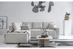 Fehér kordbársony kinyitható sarokkanapé (bal oldali) Brave Dave – Miuform