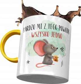 Sárga bögre egérrel Aranyos Ajándék Nyomtatott Fotóval